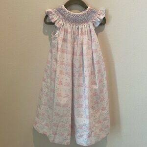 Smocked Dress with Light Pink and Blue detail